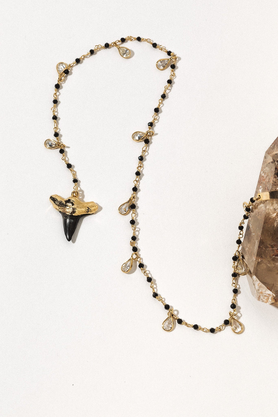 Goddess Jewelry Gold Astrea Onyx Face Chain