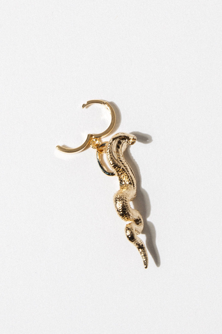 Goddess Jewelry Gold / Single Cobra Snake Bite Earrings