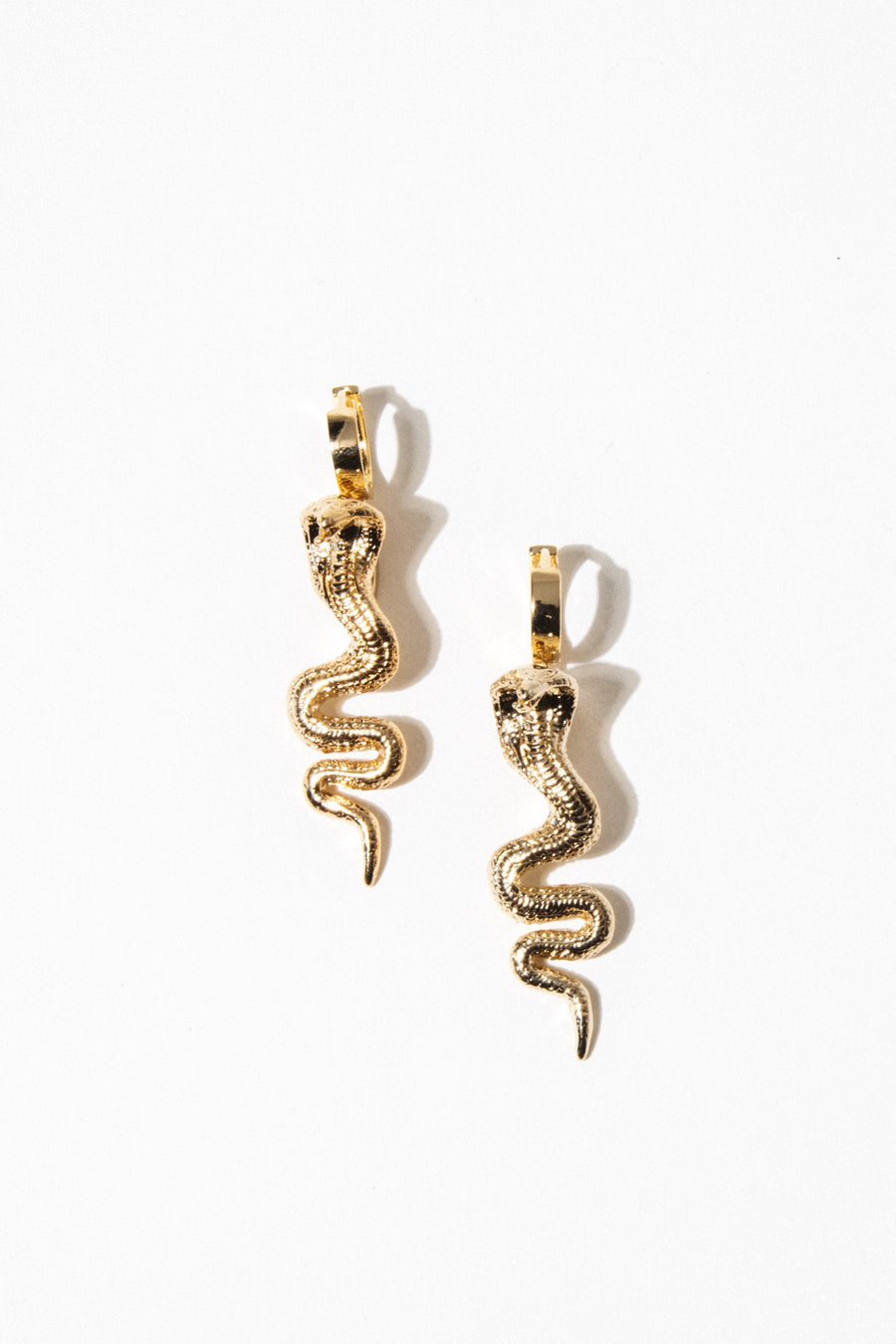 Goddess Jewelry Gold / Pair Cobra Snake Bite Earrings