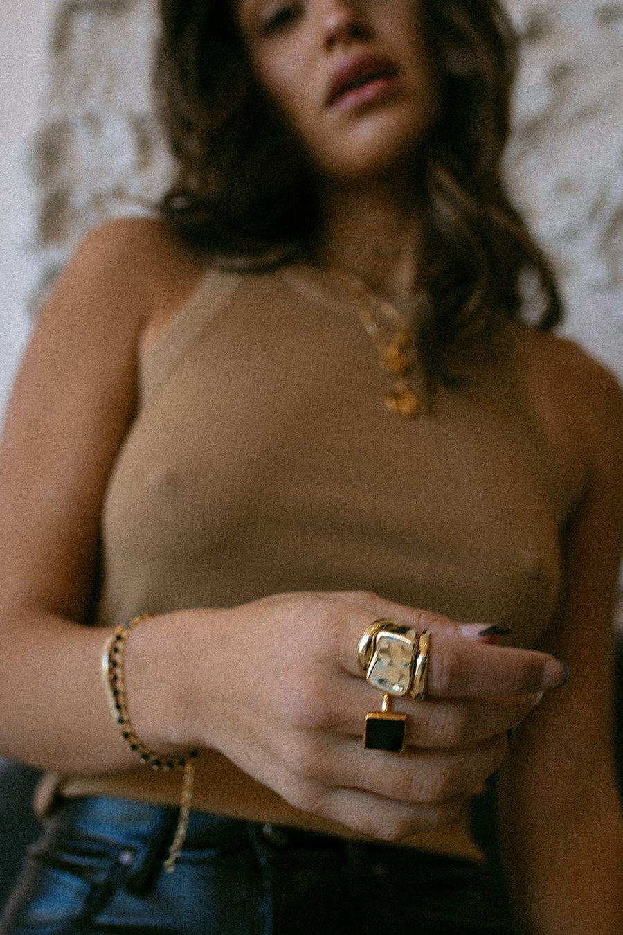 Cashmere Cactus Jewelry Divinity Ring.. Brass