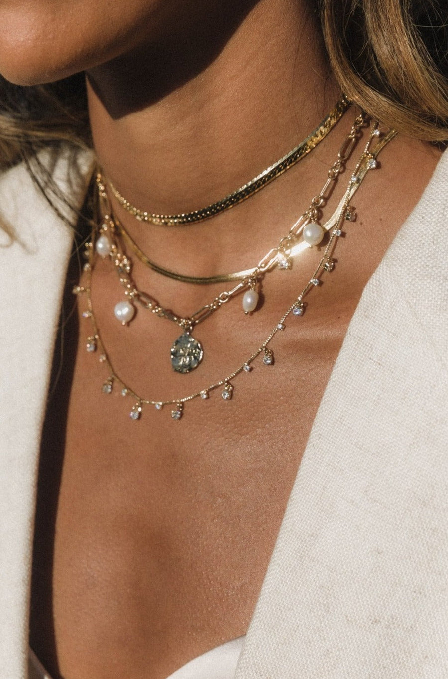 Dona Italia Jewelry Star Dust CZ Necklace
