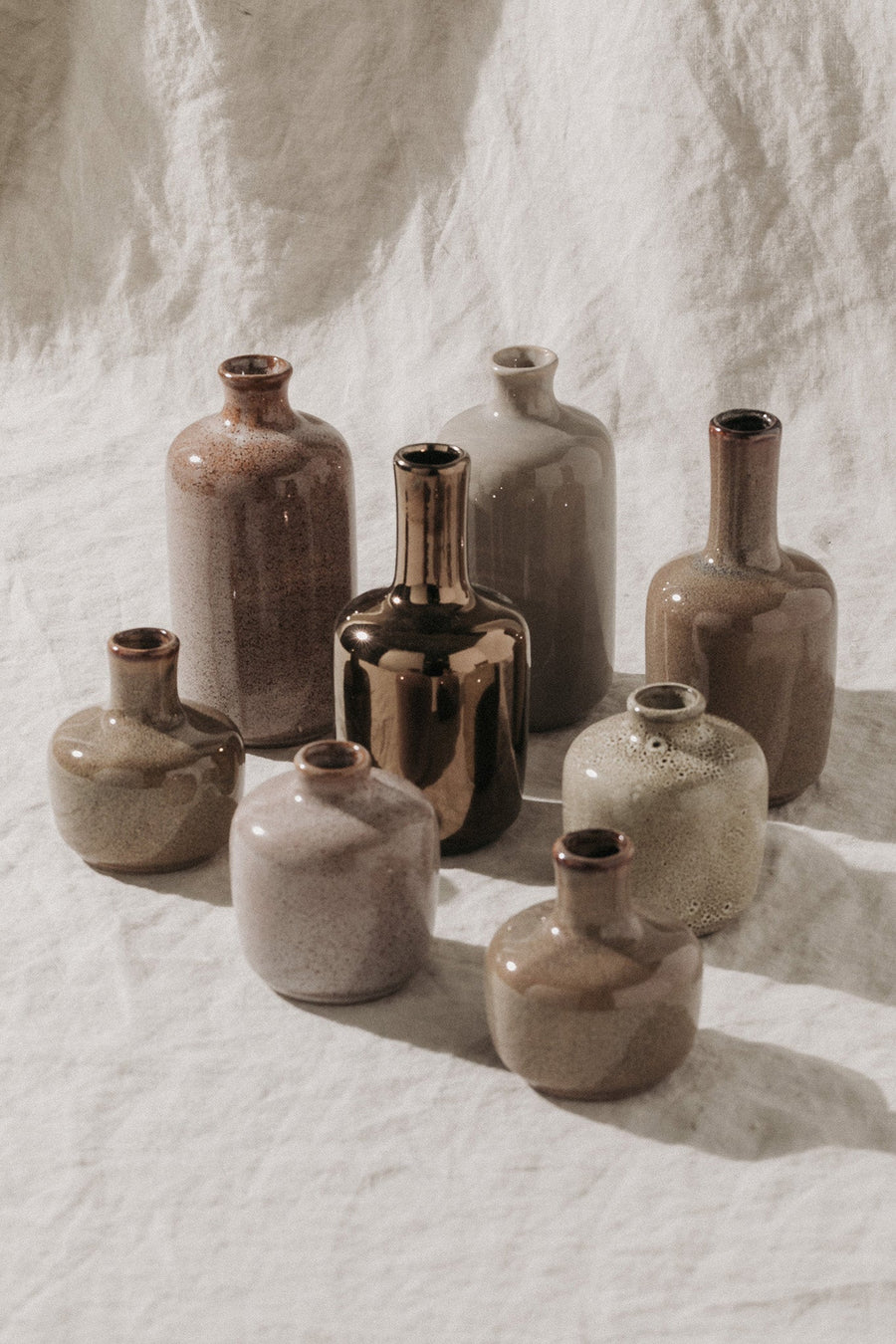 Bloomingville Objects Brown / FINAL SALE Stoneware Collective Vases- Set of 8
