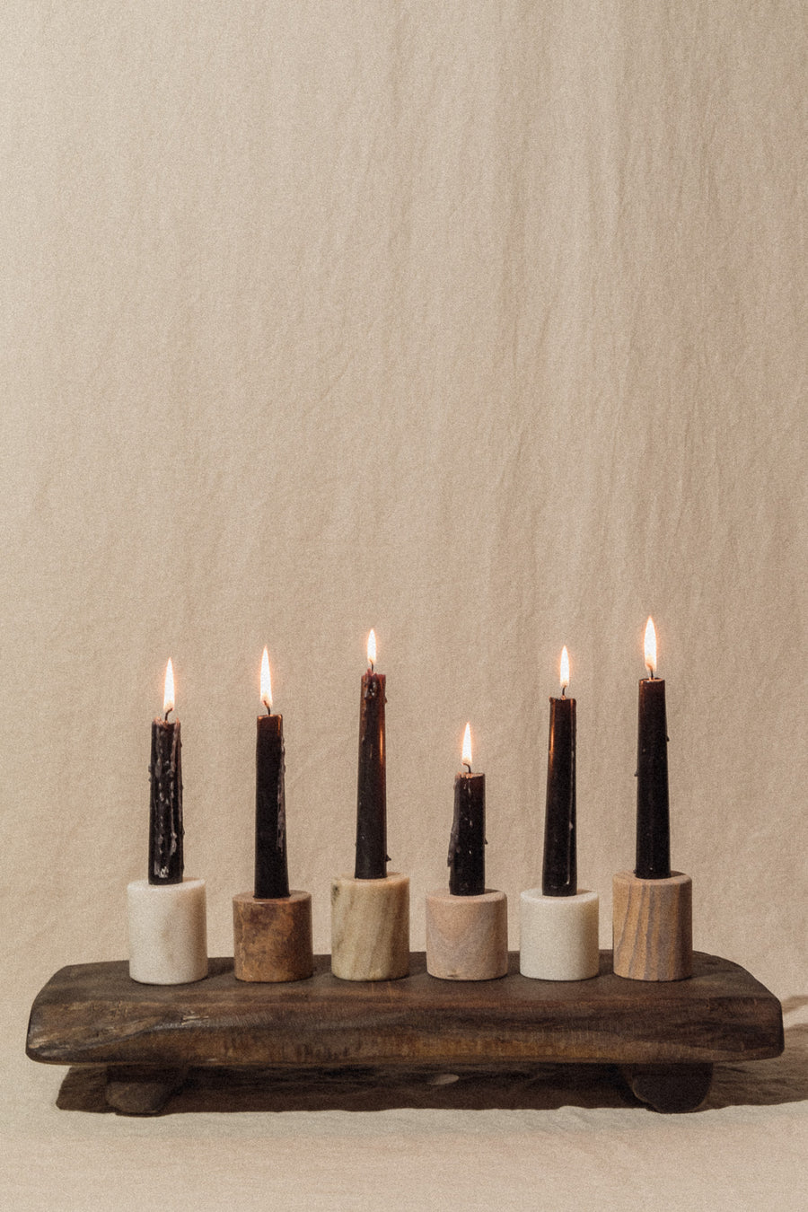 Bloomingville Objects Marble / FINAL SALE Stone Vision Taper Candle Holders - Set of 6
