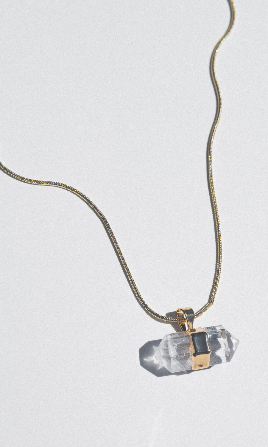 Ancient Wisdom Quartz Necklace .:. Gold