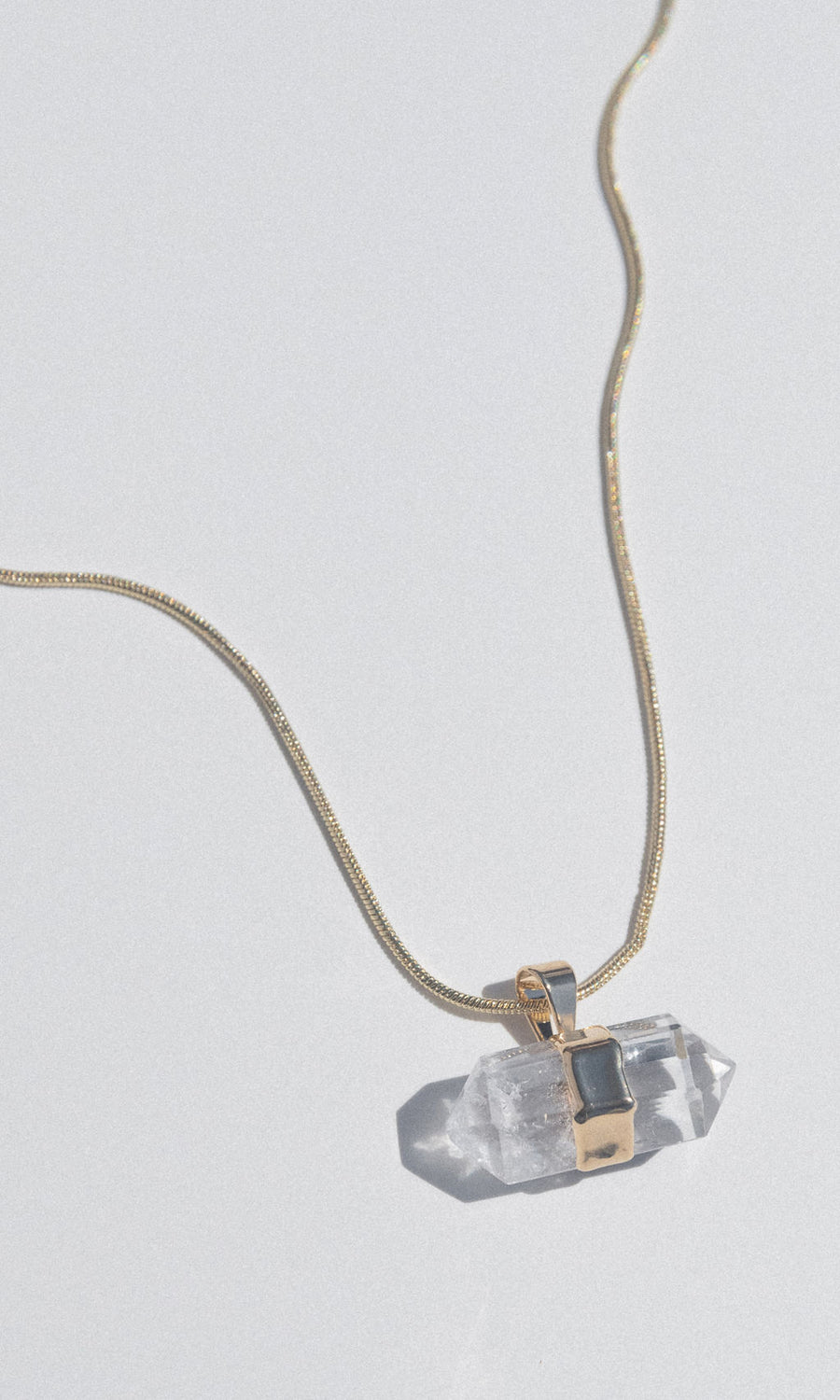 Ancient Wisdom Quartz Necklace .:. Gold