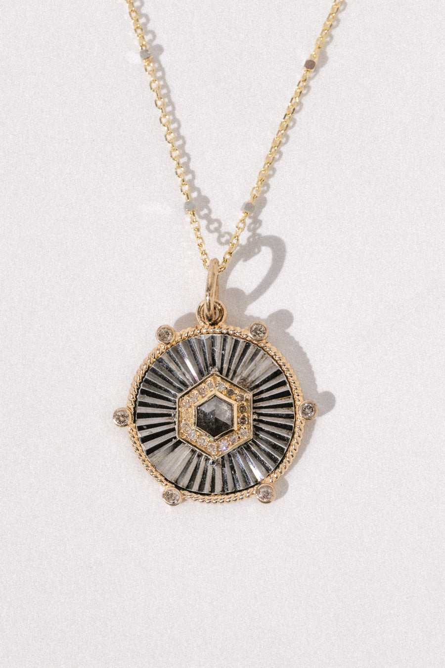Tresor Jewelry 14kt Heart Center Pavé Diamond Necklace