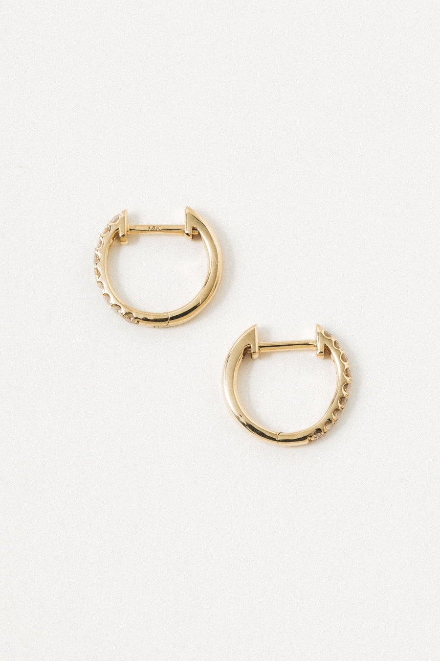 LA KAISER Jewelry Gold / Diamond 14kt Legacy Diamond Hoop Earrings