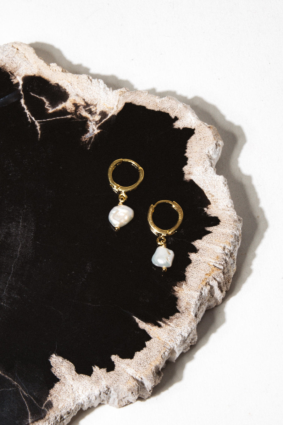 Dona Italia Jewelry Gold / Small Alexandria Small Pearl Earrings