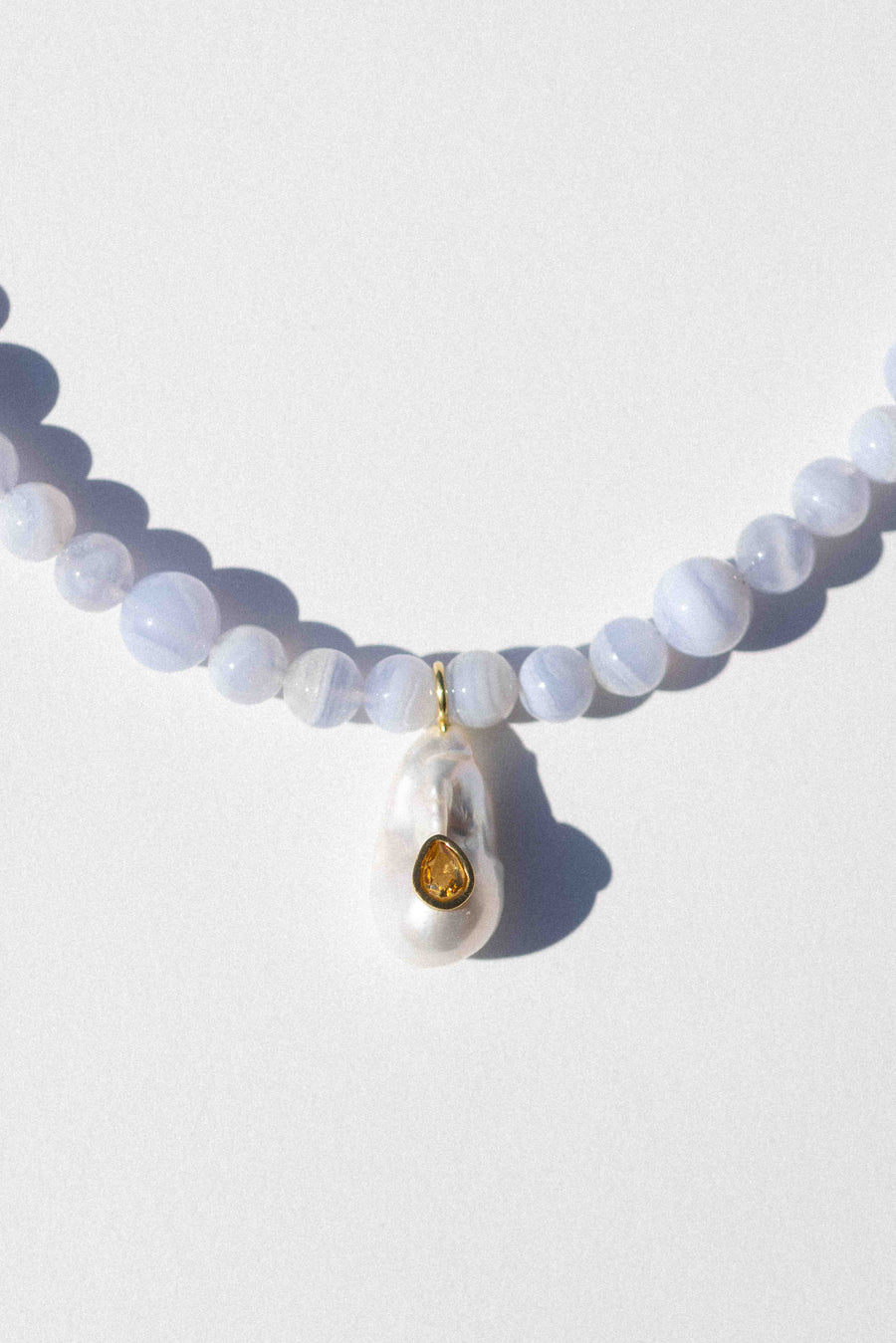 Natnat Creations Jewelry Gold / 18 inches Alva Blue Lace Agate Necklace