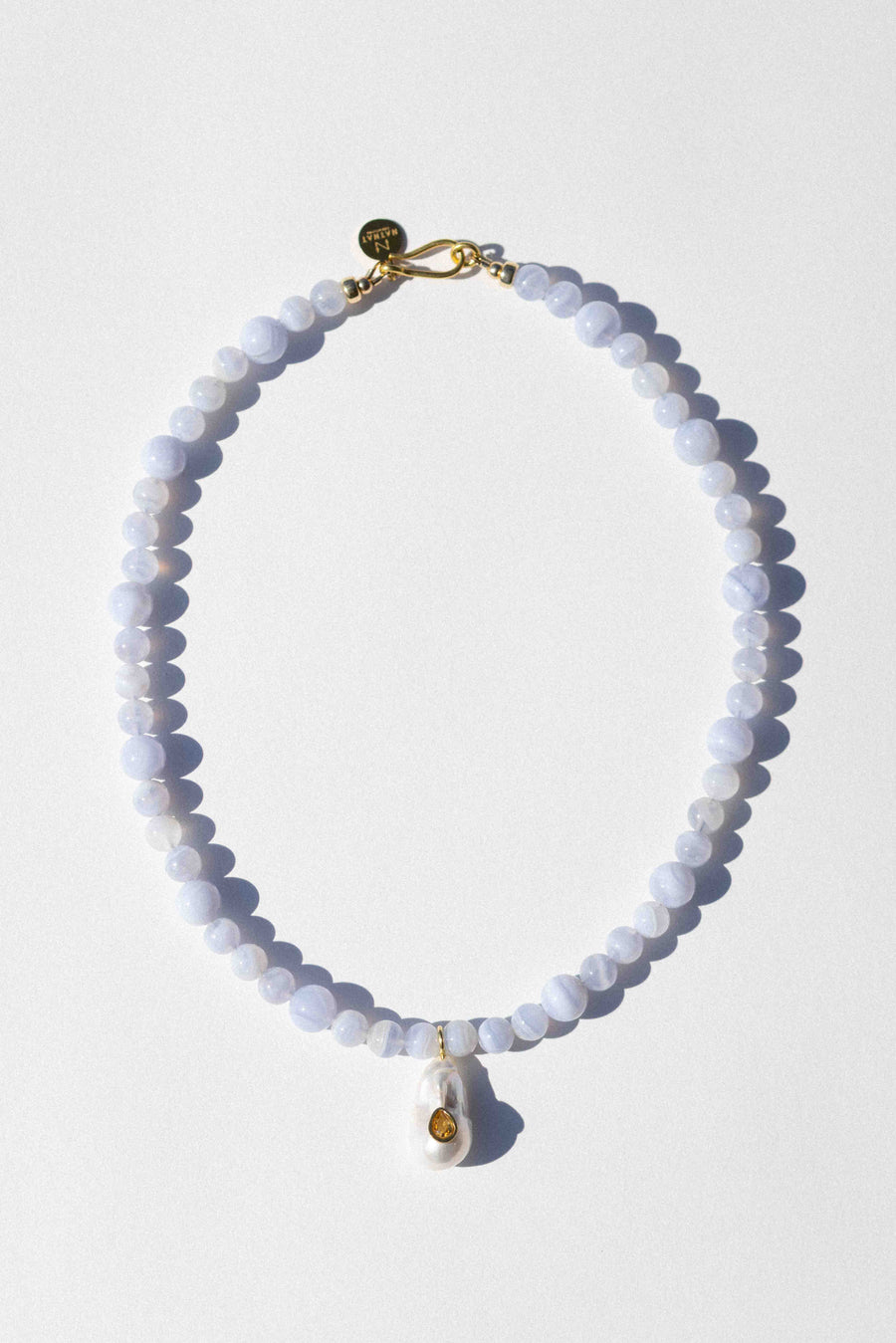 Natnat Creations Jewelry Gold / 18 inches Alva Blue Lace Agate Necklace