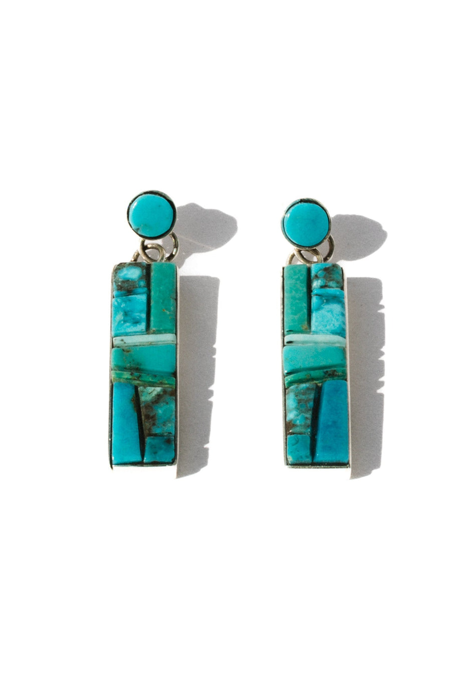 Sunwest Jewelry Silver / Turquoise Ancient Blue Statement Earrings
