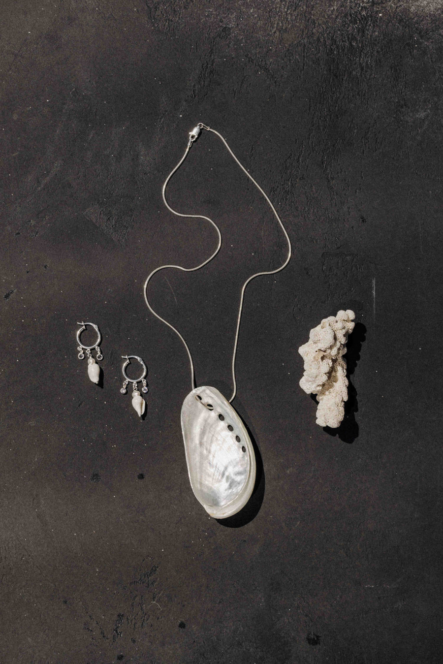 Silver Italiano Jewelry Silver / 18 inches Ancient Current Abalone Necklace