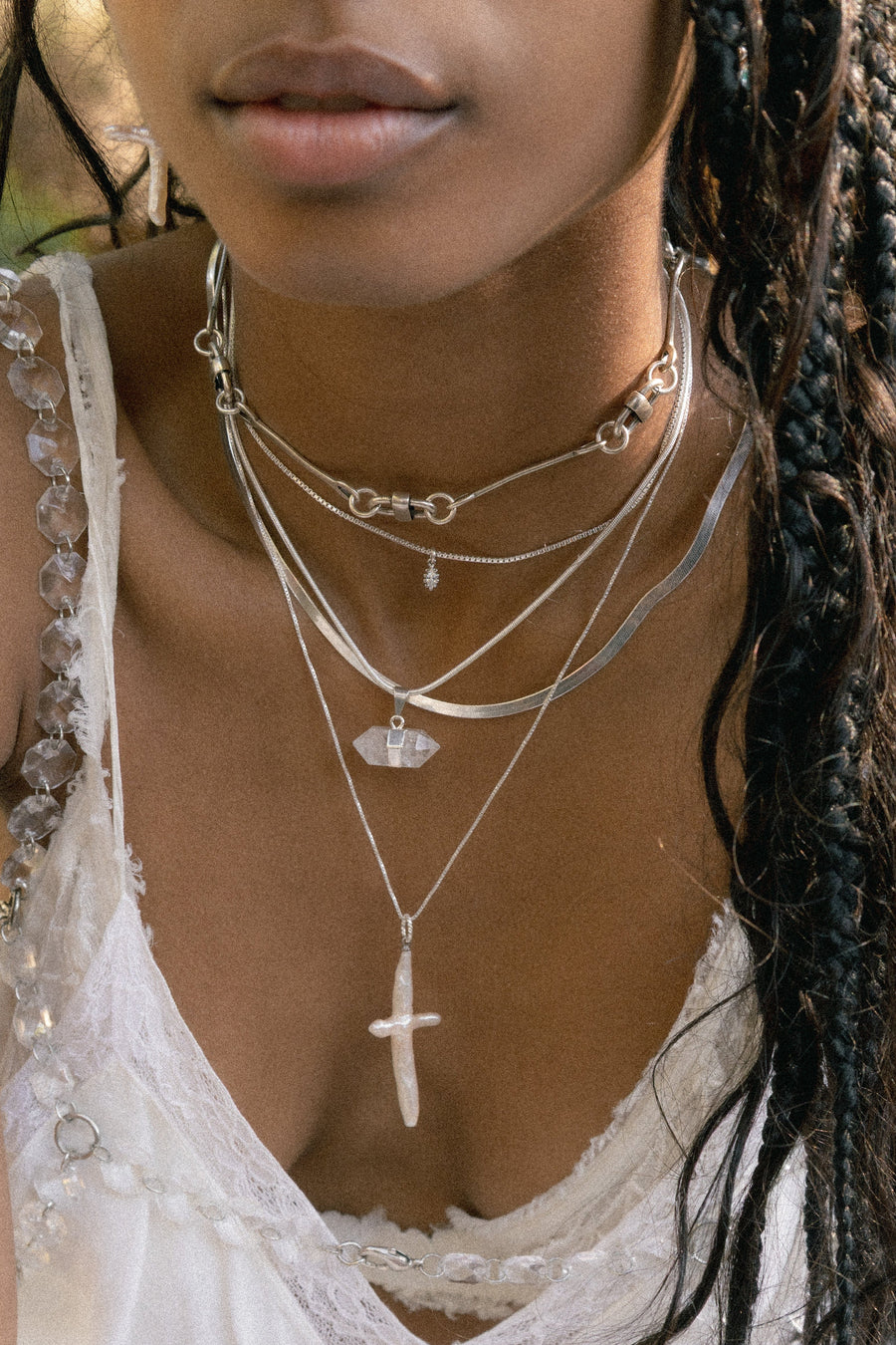 Child of Wild Jewelry Silver / 16 Inches Ancient Wisdom Quartz Necklace