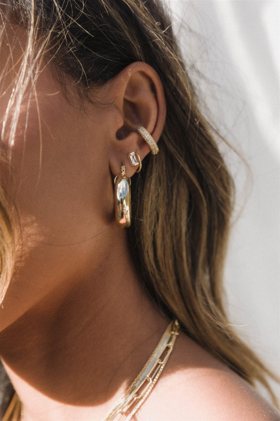 Dona Italia Jewelry Gold Antonia Stud Earrings