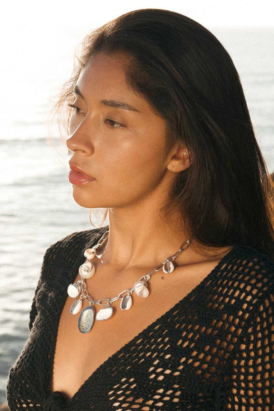 Goddess Jewelry Silver / 20 inches Aphrodite Sea Charm Necklace