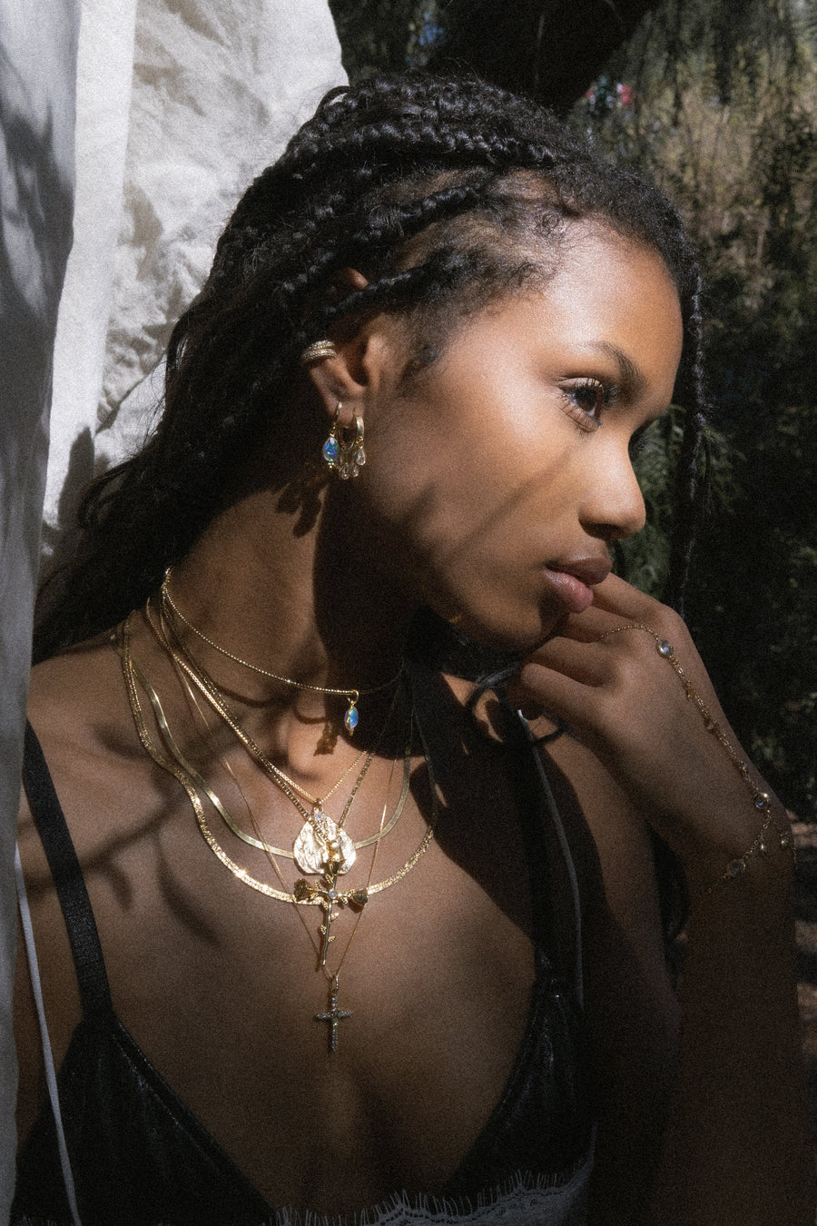 Child of Wild Jewelry Gold / 7 Inches Astraea CZ Hand Chain