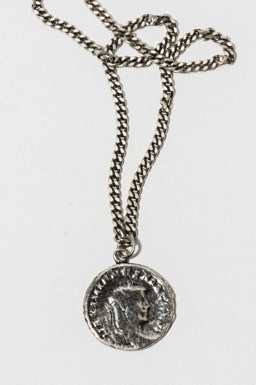 Goddess Jewelry Silver / 22 Inches Augustus Roma Coin Necklace