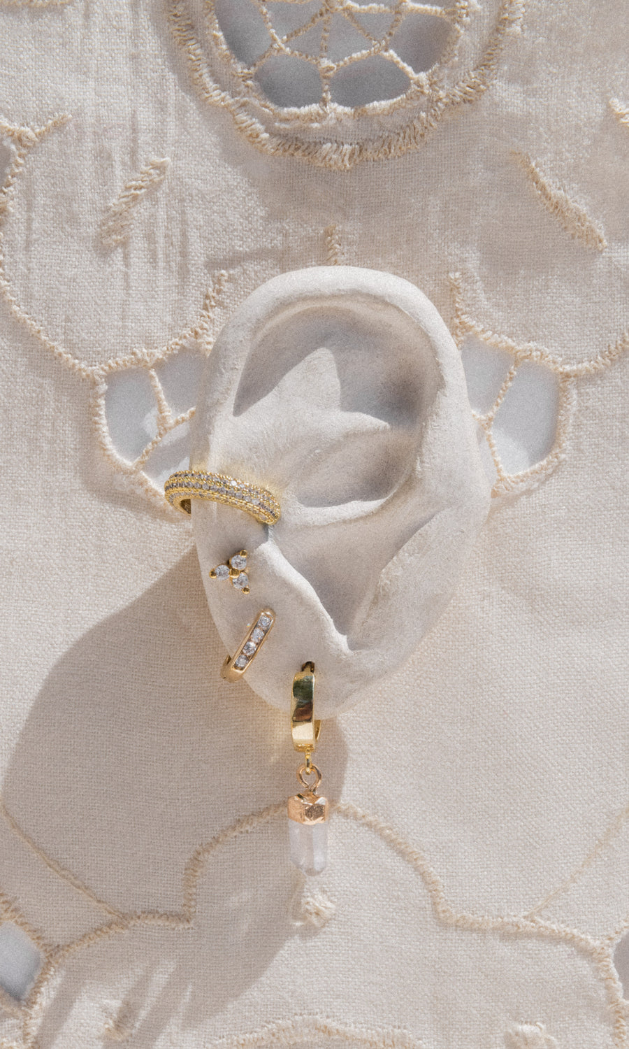 Child of Wild Jewelry Gold Aura Quartz Huggies