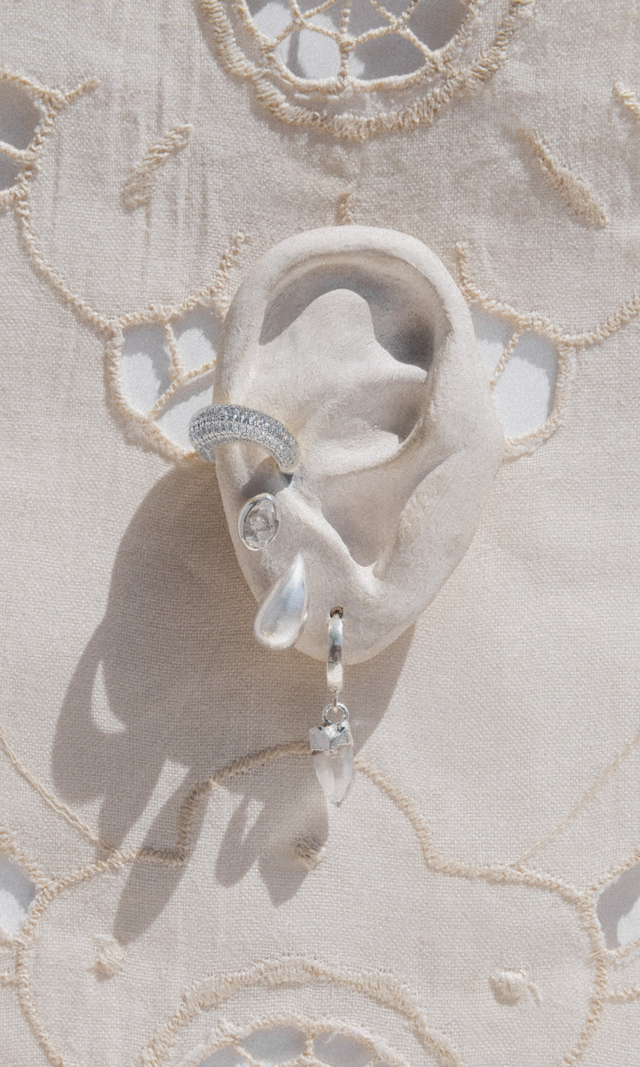 Child of Wild Jewelry Silver Aura Quartz Huggies .:. Silver