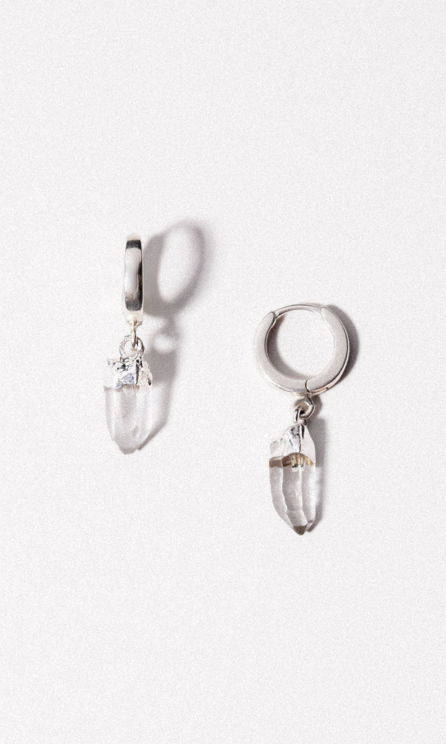 Child of Wild Jewelry Silver Aura Quartz Huggies .:. Silver