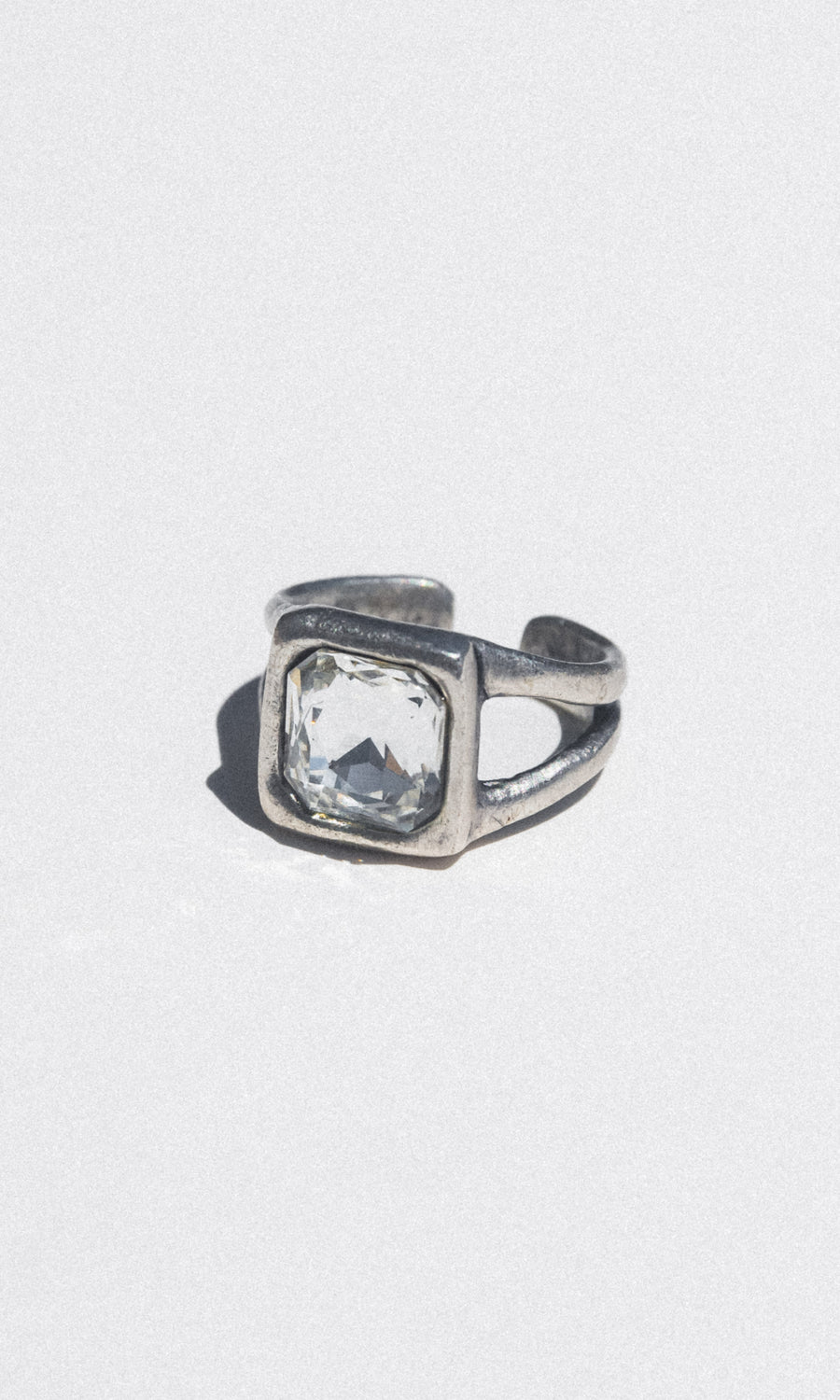 Chanour Jewelry Silver / Open Ayna Crystal Signet Ring