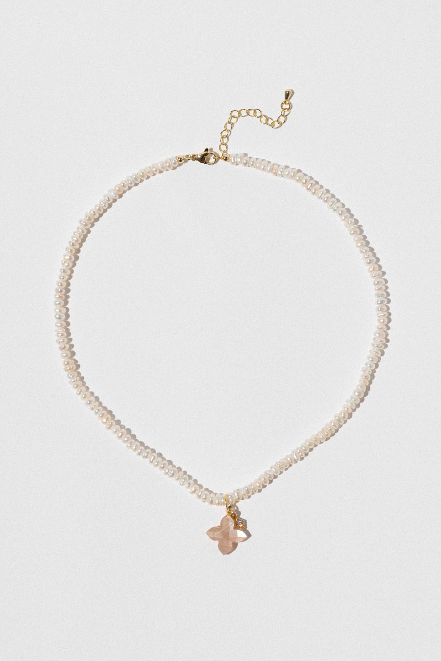 DLUXCA Jewelry Gold / 15 Inches Blush Aura Moonstone Necklace