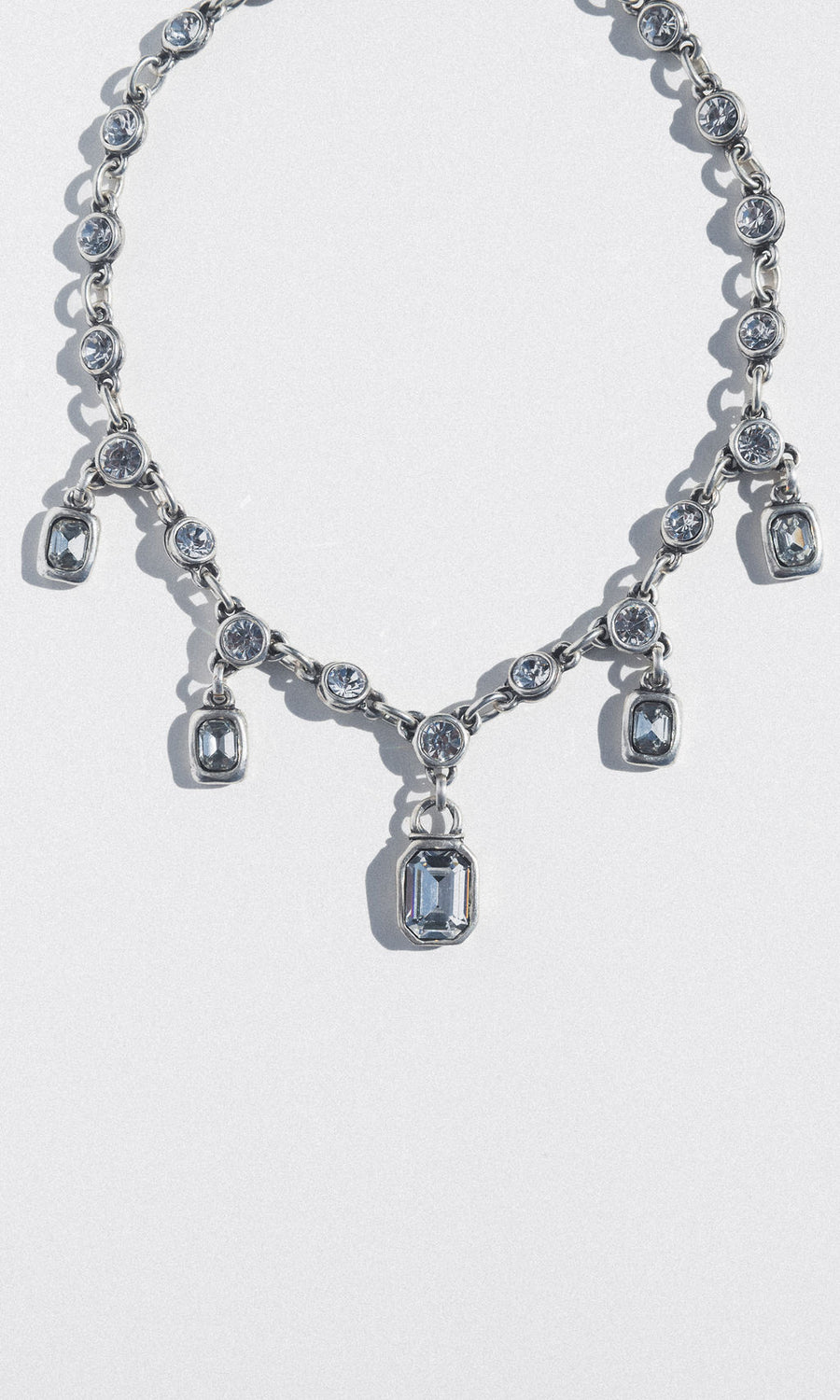 Chanour Jewelry Silver / 15 inches Candlelit Crystal Drop Necklace