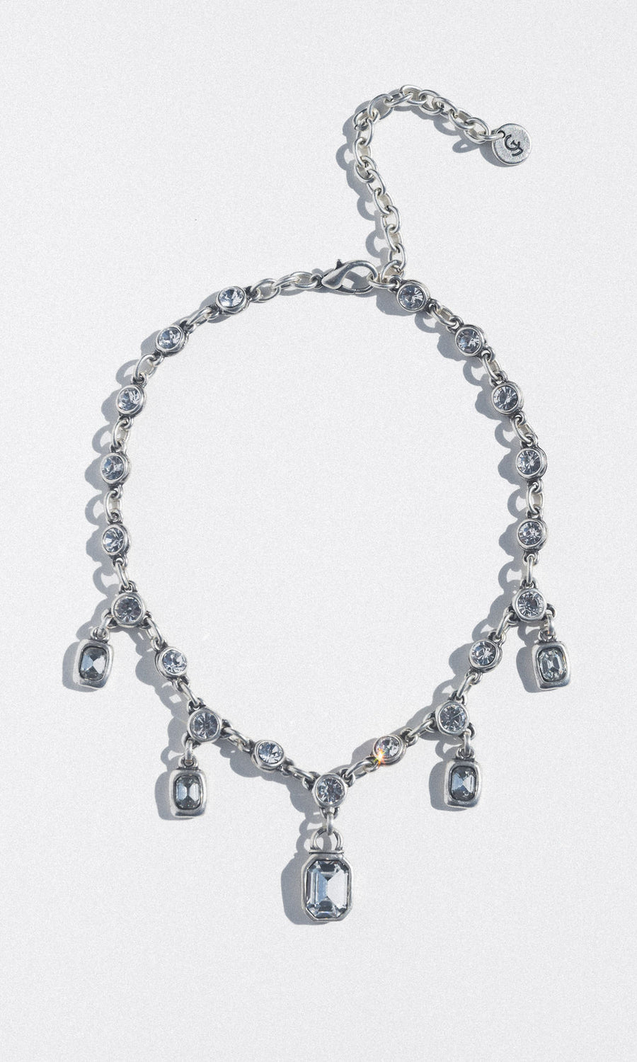 Chanour Jewelry Silver / 15 inches Candlelit Crystal Drop Necklace