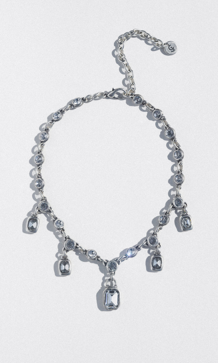 Chanour Jewelry Silver / 15 inches Candlelit Crystal Drop Necklace