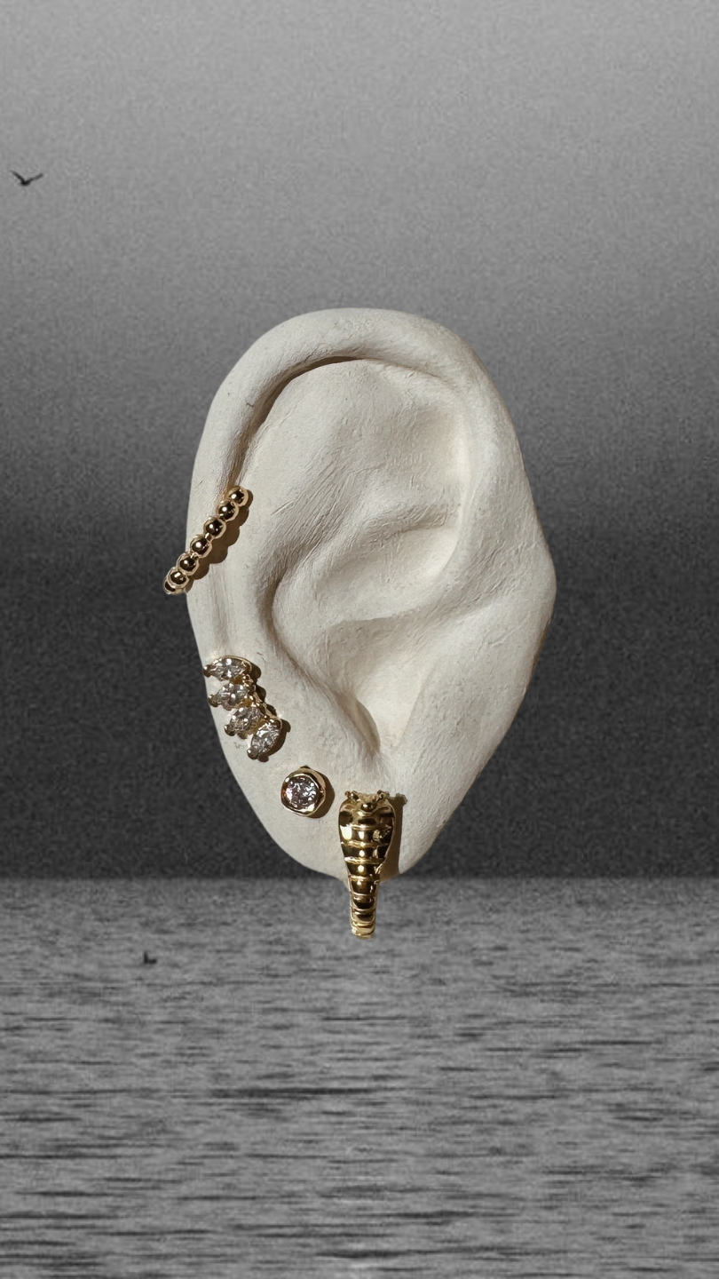 Dona Italia Jewelry Gold Carpe Diem Stud Earrings
