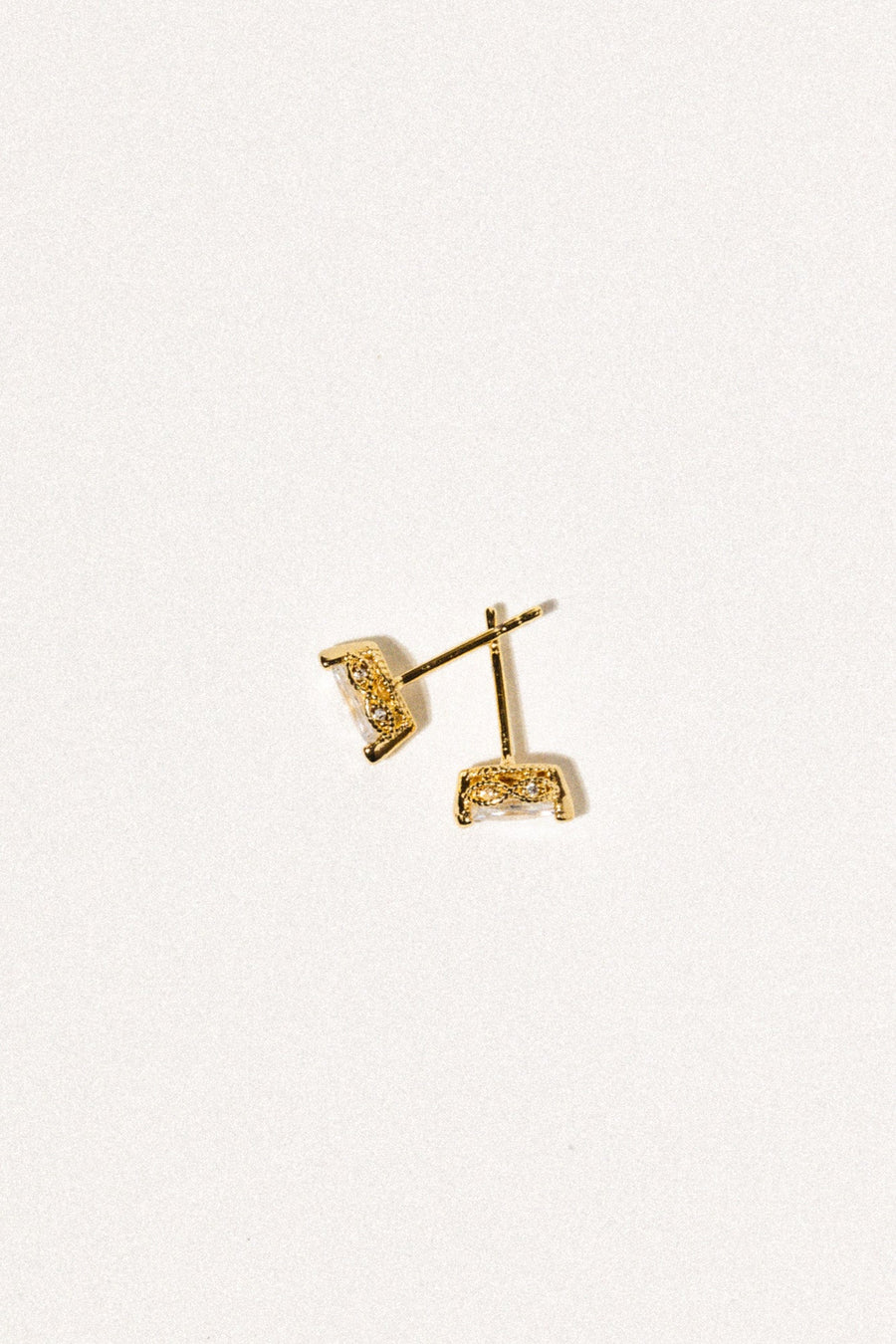 Dona Italia Jewelry Gold Celestial CZ Stud Earrings