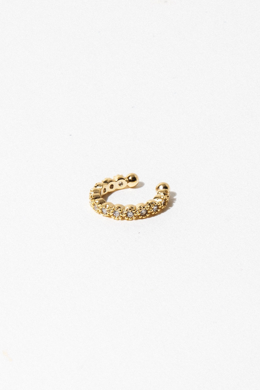 Aimvogue Jewelry Gold Circle Diamondette Ear Cuff
