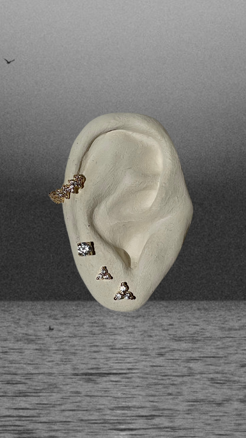 Dona Italia Jewelry Gold Clairvoyance Stud Earrings