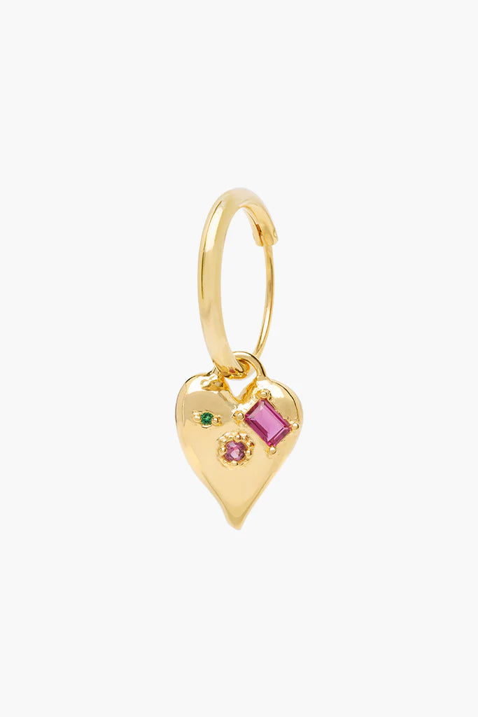 Wildthings Collectables Jewelry Gold Colorful Heart Earring .:. Gold