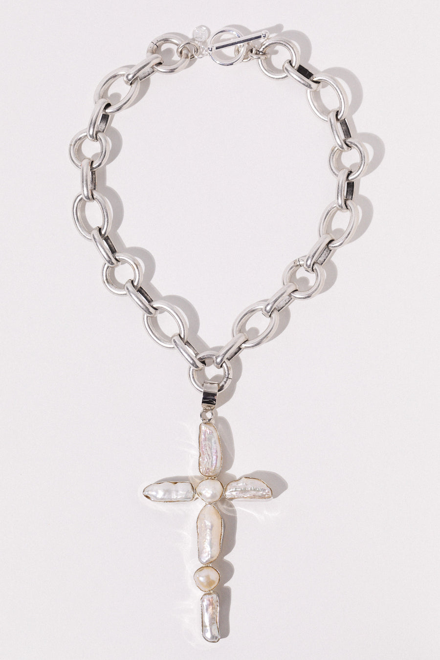 Goddess Jewelry Cordelia Pearl Cross Necklace