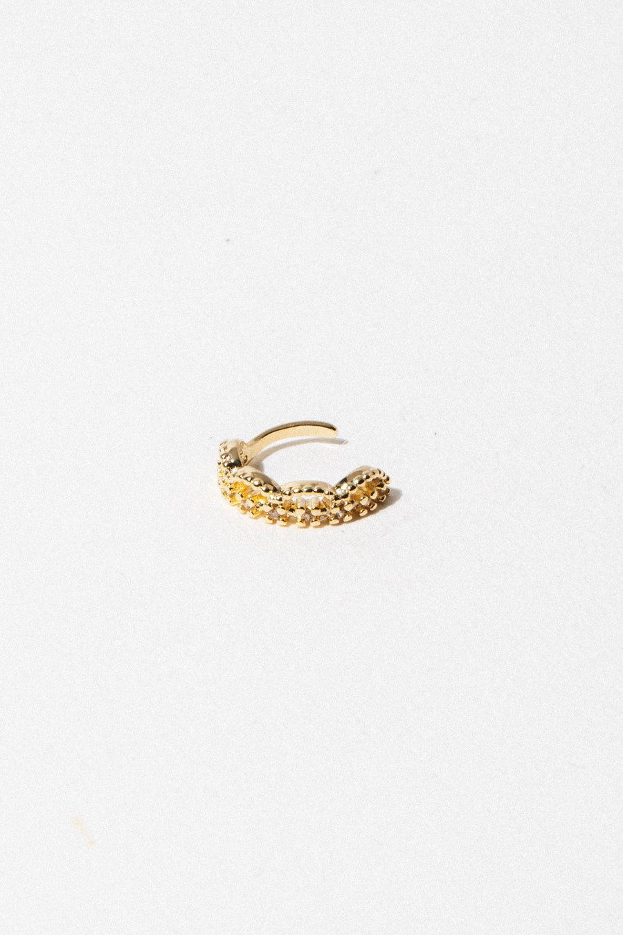 Dona Italia Jewelry Gold CZ Curve Ear Cuff
