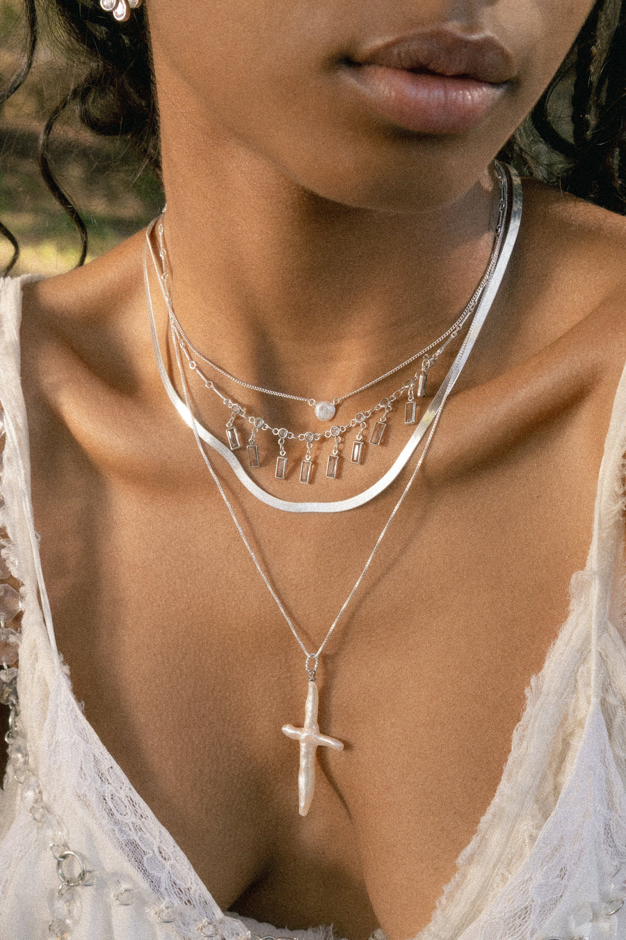 Child of Wild Jewelry Silver / 15 inches Daphne CZ Necklace .:. Silver