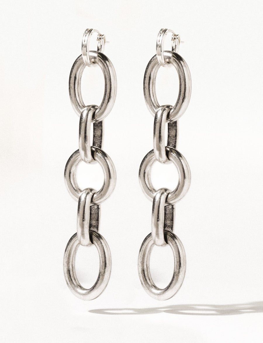 Goddess Jewelry Silver Devon Chain Earrings