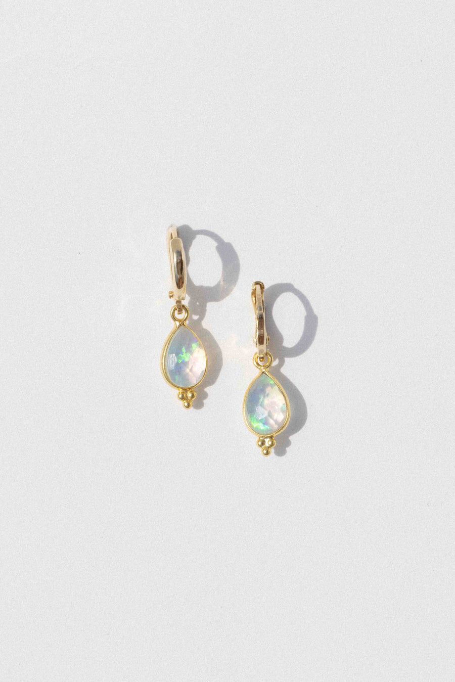 Jewelry Gold Dewlit Opal Earrings