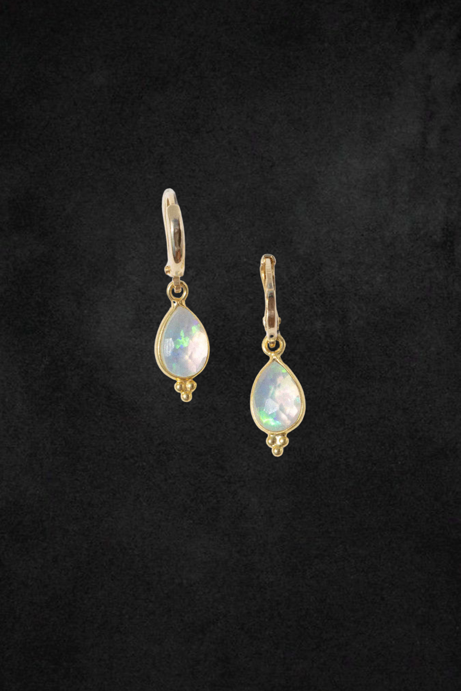 ppintl Jewelry Gold Dewlit Opal Earrings