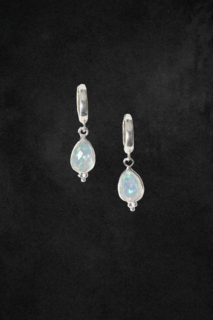 ppintl Jewelry Silver Dewlit Opal Earrings .:. Silver