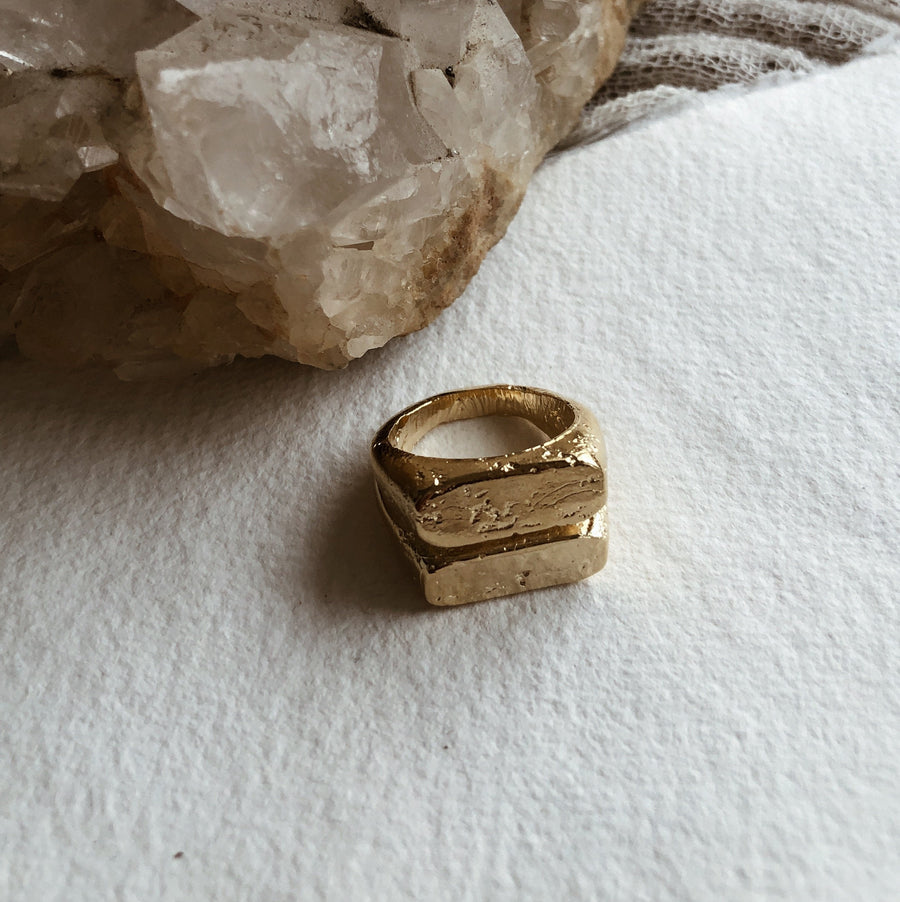 Double Rectangle Signet Ring
