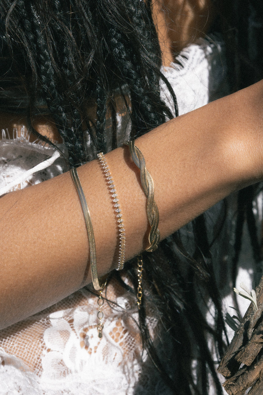 Child of Wild Jewelry Gold Ella Herringbone Bracelet