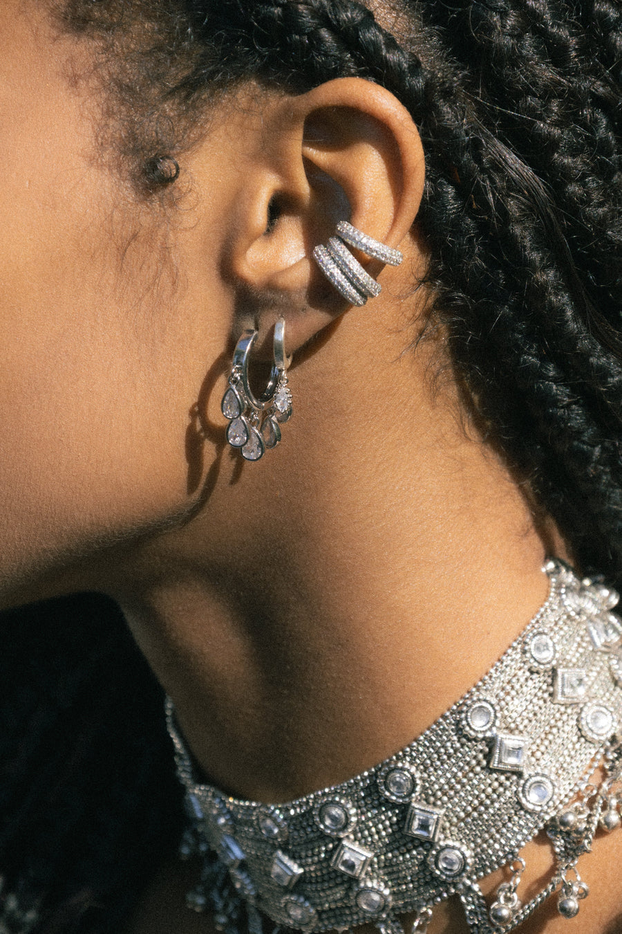 DLUXCA Jewelry Silver Eloise CZ Earrings .:. Silver