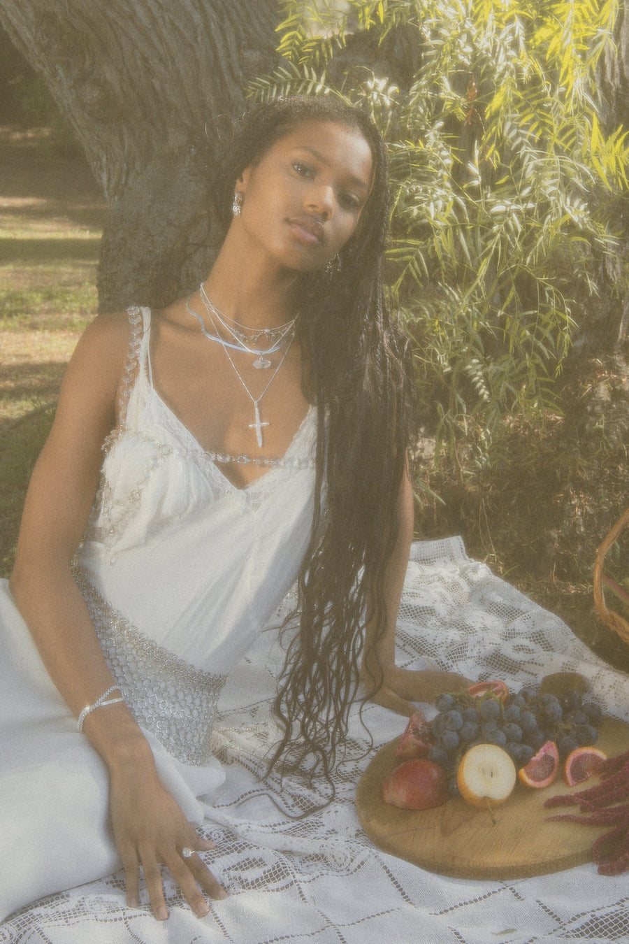 Child of Wild Jewelry Silver / 20 inches Esther Pearl Cross Necklace .:. Silver