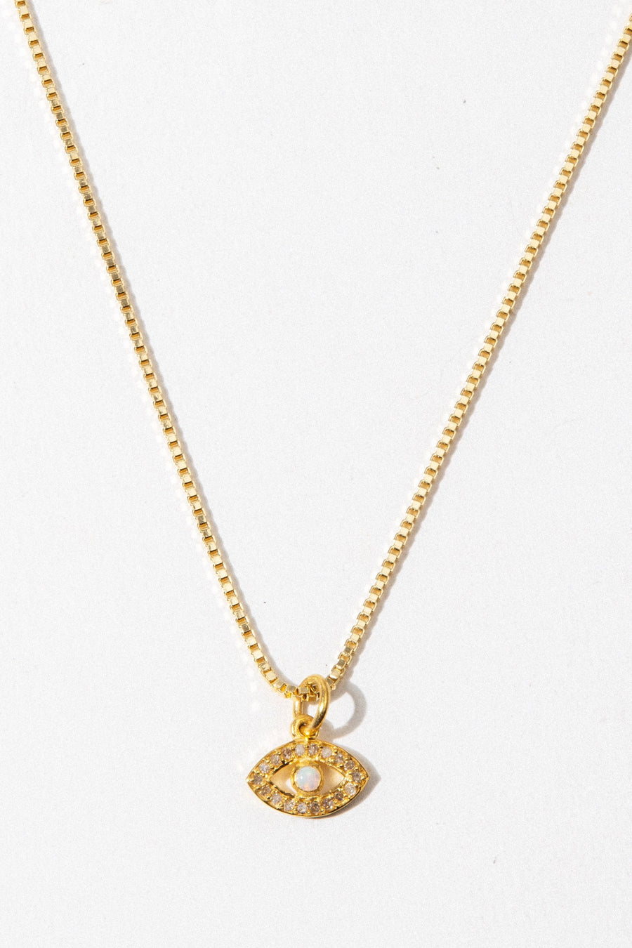 Tresor Jewelry 14 Inches / Opal Evil Eye Pavè Diamond Necklace