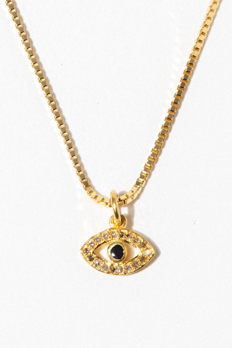 Tresor Jewelry 14 Inches / Blue Sapphire Evil Eye Pavè Diamond Necklace