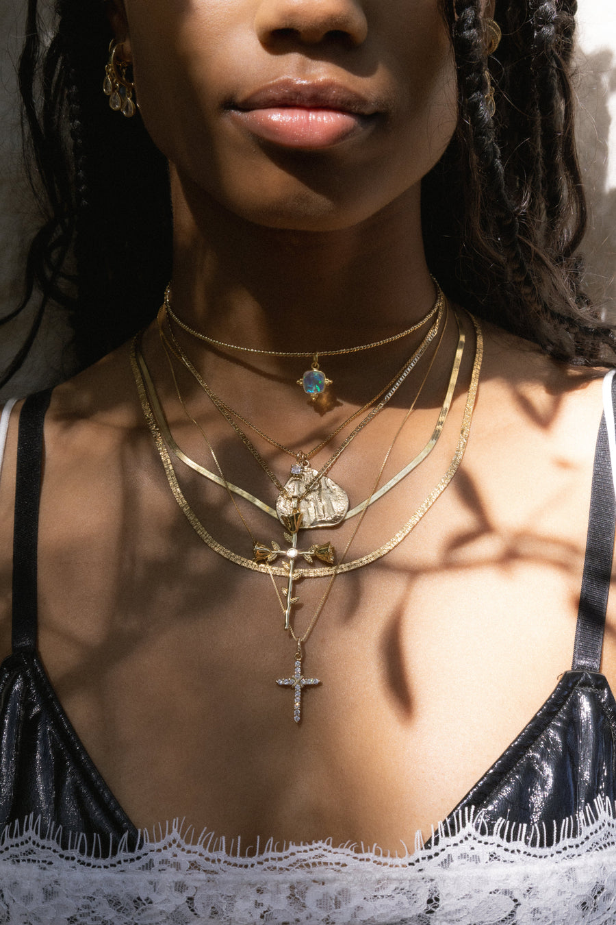 Donna Italiana Jewelry Gold / 11 Inches Fire Sky Opal Collar