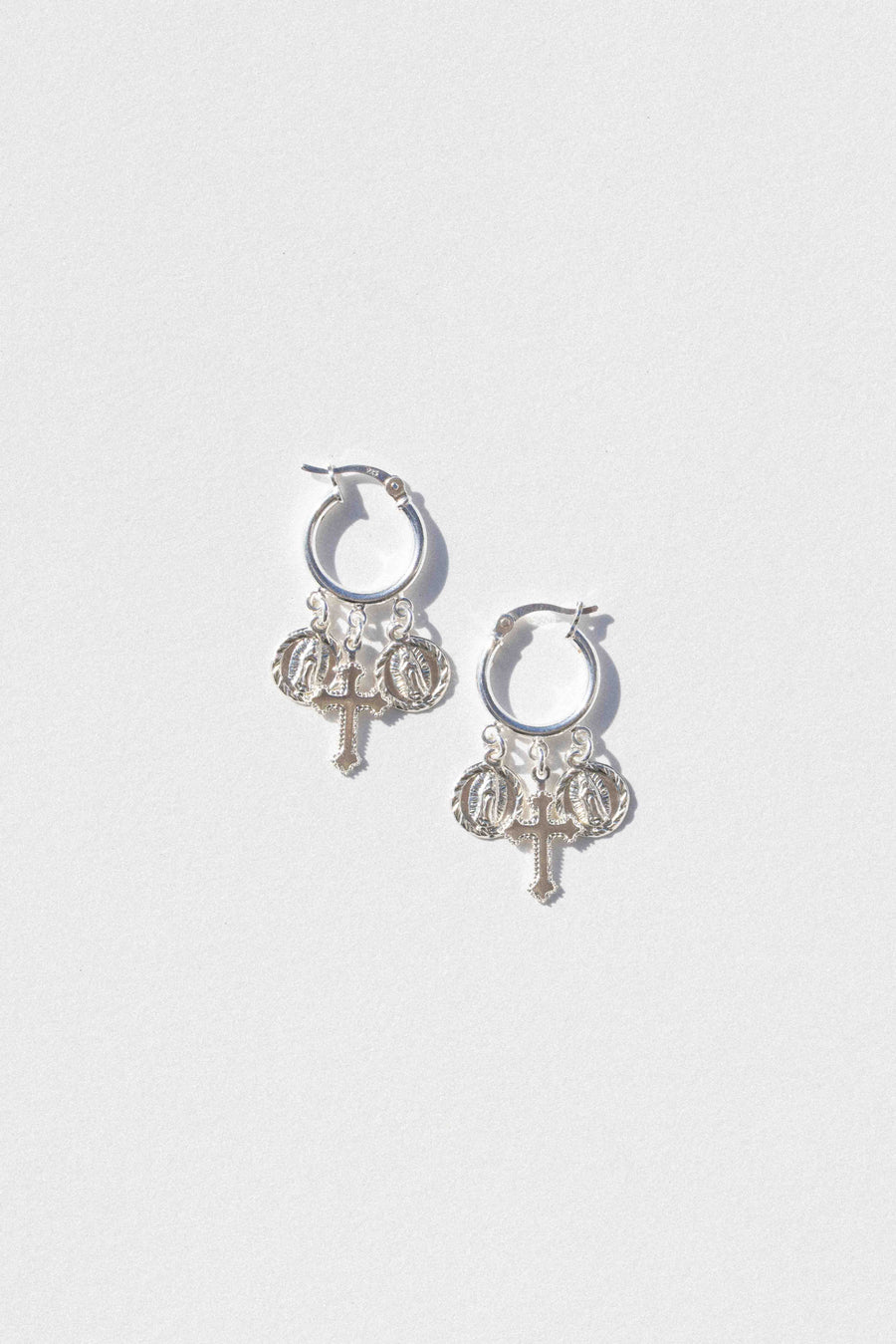 CGM Jewelry Silver Hail Mary Earrings .:. Silver