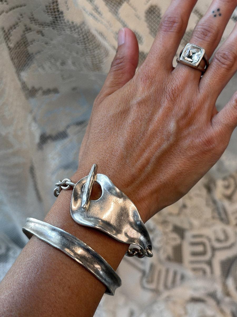 Chanour Jewelry Handmade Pewter Link & Chain Bracelet - 2915